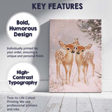 Adorable Winter Baby Deer Snowy Woodland Wildlife Canvas Wall Art Print Decor Picture Ready to Hang
