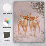 Adorable Winter Baby Deer Snowy Woodland Wildlife Canvas Wall Art Print Decor Picture Ready to Hang
