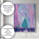 Pastel Cathedral Christmas Tree Festive Impressionist Painting Canvas Wall Art Print Decor Picture Ready to Hang