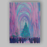 Pastel Cathedral Christmas Tree Festive Impressionist Painting Canvas Wall Art Print Decor Picture Ready to Hang