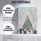 Grand Festive Christmas Tree Cathedral Winter Gathering Canvas Wall Art Print Decor Picture Ready to Hang