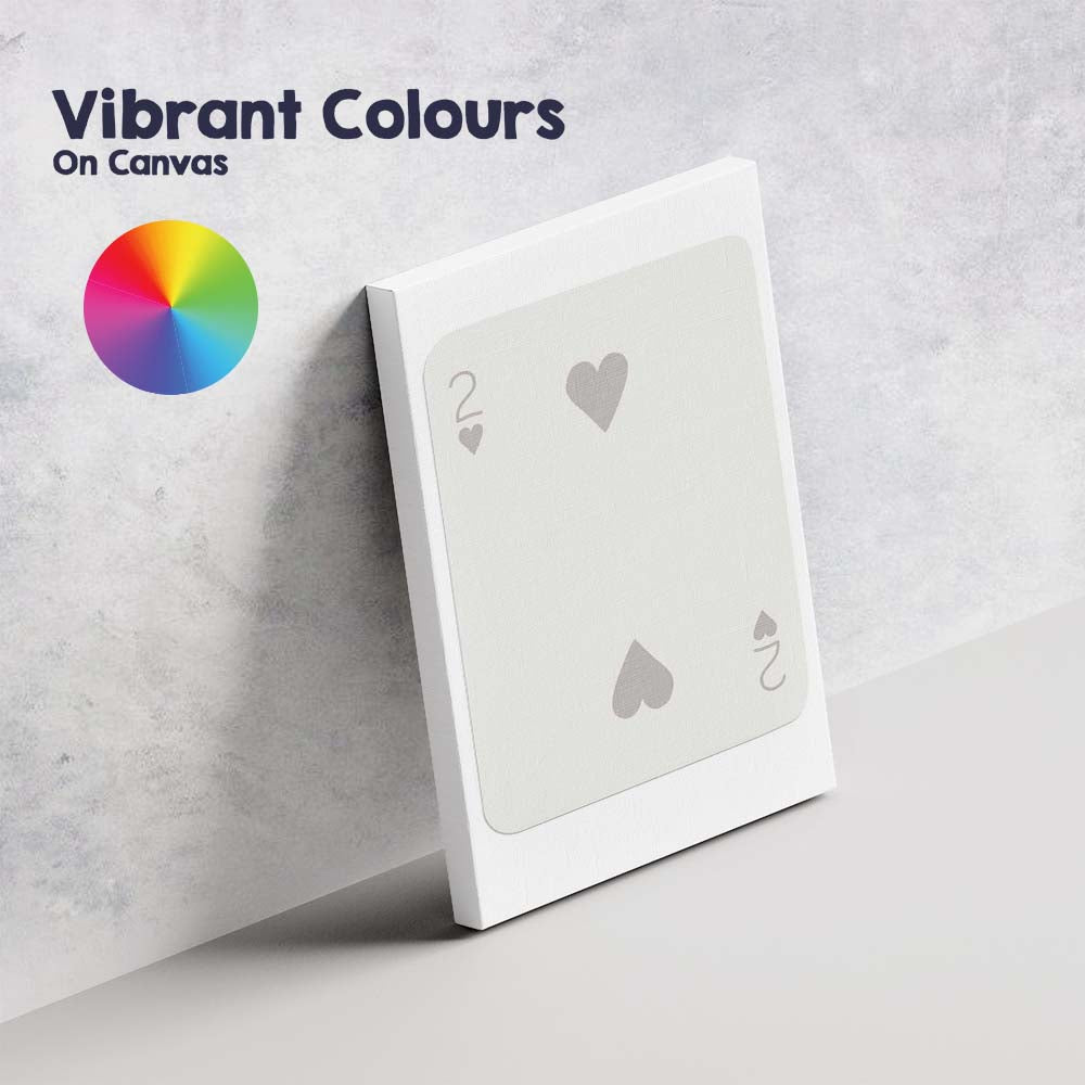 Minimalist Two of Hearts Playing Card Neutral Modern Canvas Wall Art Print Decor Picture Ready to Hang