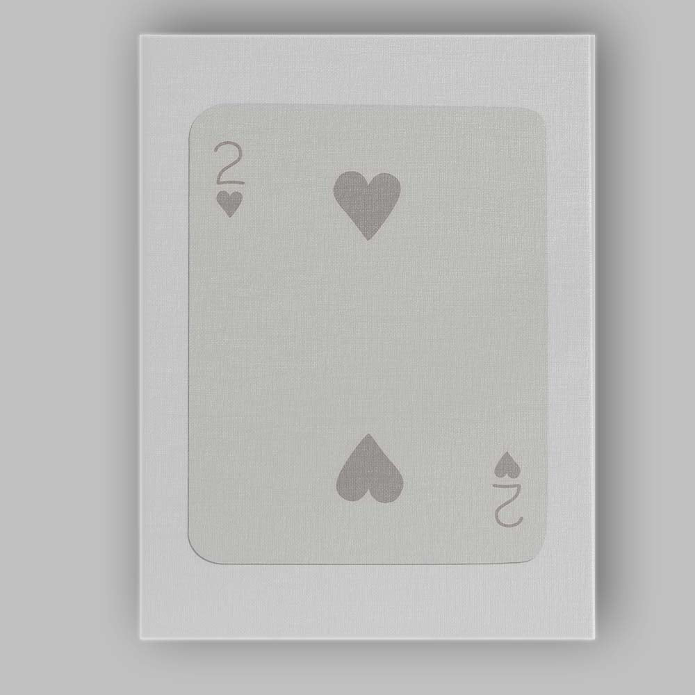 Minimalist Two of Hearts Playing Card Neutral Modern Canvas Wall Art Print Decor Picture Ready to Hang