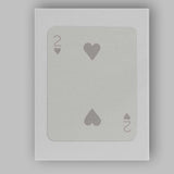 Minimalist Two of Hearts Playing Card Neutral Modern Canvas Wall Art Print Decor Picture Ready to Hang