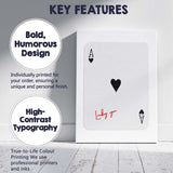 Minimalist Ace of Hearts Lucky You Typography Playing Card Canvas Wall Art Print Decor Picture Ready to Hang
