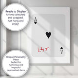 Minimalist Ace of Hearts Lucky You Typography Playing Card Canvas Wall Art Print Decor Picture Ready to Hang