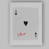 Minimalist Ace of Hearts Lucky You Typography Playing Card Canvas Wall Art Print Decor Picture Ready to Hang