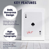 Minimalist Ace of Spades Lucky You Playing Card Canvas Wall Art Print Decor Picture Ready to Hang
