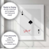 Minimalist Ace of Spades Lucky You Playing Card Canvas Wall Art Print Decor Picture Ready to Hang