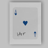 Minimalist Blue Ace of Hearts Lucky You Playing Card Canvas Wall Art Print Decor Picture Ready to Hang