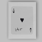 Minimalist Ace of Hearts Black Lucky You Playing Card Canvas Wall Art Print Decor Picture Ready to Hang