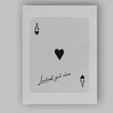 Minimalist Ace of Hearts Luckiest Girl Alive Playing Card Typography Canvas Wall Art Print Decor Picture Ready to Hang