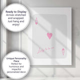 Minimalist Pink Ace of Hearts Lucky To Be Me Playing Card Canvas Wall Art Print Decor Picture Ready to Hang