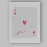 Minimalist Pink Ace of Hearts Lucky You Playing Card Canvas Wall Art Print Decor Picture Ready to Hang
