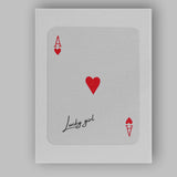 Minimalist Red Ace of Hearts Lucky Girl Playing Card Typography Canvas Wall Art Print Decor Picture Ready to Hang