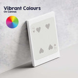 Minimalist Four of Hearts Playing Card Modern Neutral Design Canvas Wall Art Print Decor Picture Ready to Hang