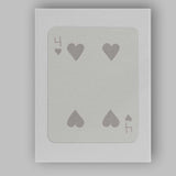 Minimalist Four of Hearts Playing Card Modern Neutral Design Canvas Wall Art Print Decor Picture Ready to Hang