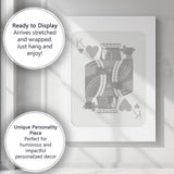 Minimalist King of Hearts Playing Card Classic Sword Illustration Canvas Wall Art Print Decor Picture Ready to Hang