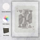 Minimalist King of Hearts Playing Card Classic Sword Illustration Canvas Wall Art Print Decor Picture Ready to Hang