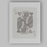 Minimalist King of Hearts Playing Card Classic Sword Illustration Canvas Wall Art Print Decor Picture Ready to Hang