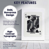 Minimalist Black King of Hearts Playing Card Classic Court Design Canvas Wall Art Print Decor Picture Ready to Hang