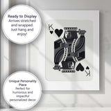 Minimalist Black King of Hearts Playing Card Classic Court Design Canvas Wall Art Print Decor Picture Ready to Hang