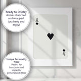 Minimalist Black Ace of Hearts Playing Card Modern Simple Design Canvas Wall Art Print Decor Picture Ready to Hang