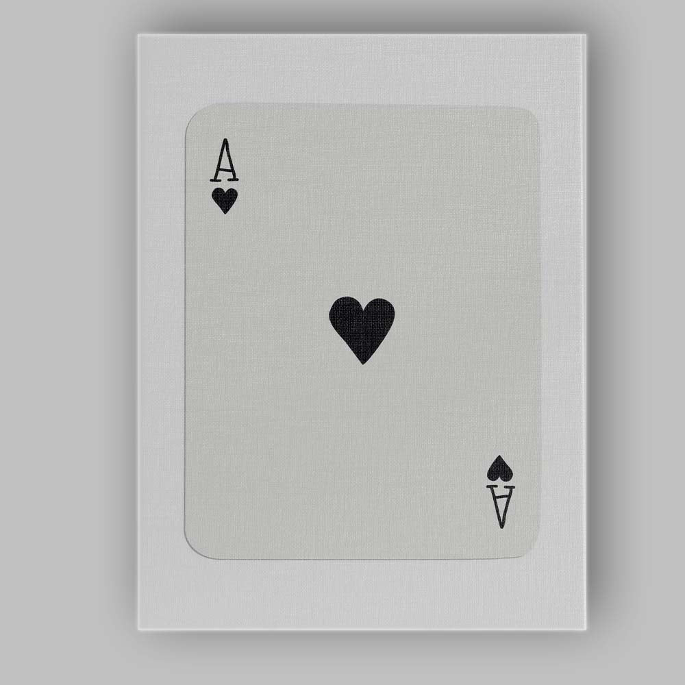 Minimalist Black Ace of Hearts Playing Card Modern Simple Design Canvas Wall Art Print Decor Picture Ready to Hang
