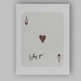 Minimalist Brown Ace of Hearts Lucky You Typography Playing Card Canvas Wall Art Print Decor Picture Ready to Hang