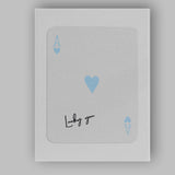 Minimalist Light Blue Ace of Hearts Lucky You Typography Playing Card Canvas Wall Art Print Decor Picture Ready to Hang