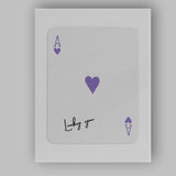 Minimalist Purple Ace of Hearts Lucky You Typography Playing Card Canvas Wall Art Print Decor Picture Ready to Hang