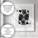 Modern Black Jack of Hearts Playing Card Geometric Illustration Canvas Wall Art Print Decor Picture Ready to Hang