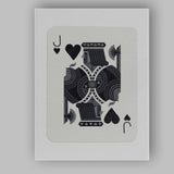 Modern Black Jack of Hearts Playing Card Geometric Illustration Canvas Wall Art Print Decor Picture Ready to Hang