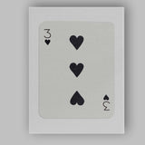 Minimalist Black Three of Hearts Playing Card Modern Classic Design Canvas Wall Art Print Decor Picture Ready to Hang