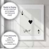 Minimalist Black Ace of Hearts Lucky You Typography Playing Card Canvas Wall Art Print Decor Picture Ready to Hang