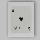 Minimalist Black Ace of Hearts Lucky You Typography Playing Card Canvas Wall Art Print Decor Picture Ready to Hang