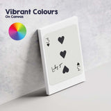 Minimalist Black Three of Hearts Lucky You Typography Playing Card Canvas Wall Art Print Decor Picture Ready to Hang