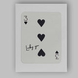 Minimalist Black Three of Hearts Lucky You Typography Playing Card Canvas Wall Art Print Decor Picture Ready to Hang