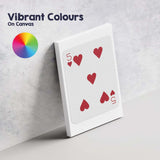 Minimalist Red Five of Hearts Playing Card Modern Classic Design Canvas Wall Art Print Decor Picture Ready to Hang