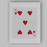 Minimalist Red Five of Hearts Playing Card Modern Classic Design Canvas Wall Art Print Decor Picture Ready to Hang