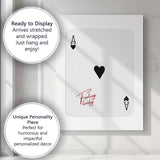 Minimalist Red and Black Ace of Hearts Feeling Lucky Typography Playing Card Canvas Wall Art Print Decor Picture Ready to Hang