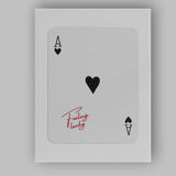 Minimalist Red and Black Ace of Hearts Feeling Lucky Typography Playing Card Canvas Wall Art Print Decor Picture Ready to Hang