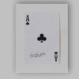 Minimalist Black Ace of Clubs Lucky You Typography Playing Card Canvas Wall Art Print Decor Picture Ready to Hang