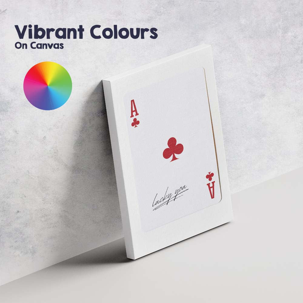 Minimalist Red Ace of Clubs Lucky You Typography Playing Card Canvas Wall Art Print Decor Picture Ready to Hang