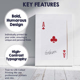 Minimalist Red Ace of Clubs Lucky You Typography Playing Card Canvas Wall Art Print Decor Picture Ready to Hang