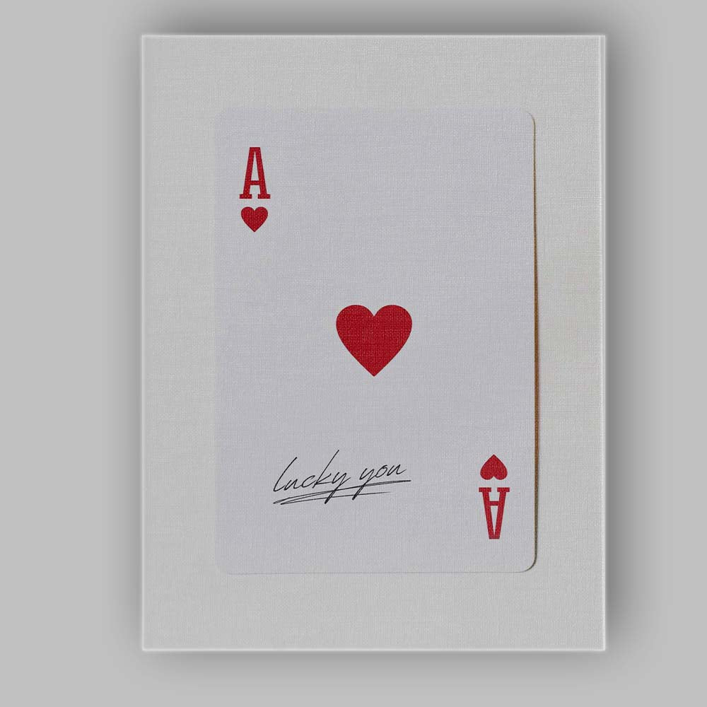Minimalist Red Ace of Hearts Lucky You Typography Playing Card Canvas Wall Art Print Decor Picture Ready to Hang
