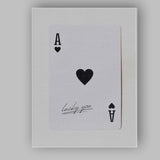 Minimalist Black Ace of Hearts Lucky You Typography Playing Card Canvas Wall Art Print Decor Picture Ready to Hang