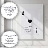 Minimalist Black Ace of Hearts Love Is The Winning Hand Typography Playing Card Canvas Wall Art Print Decor Picture Ready to Hang