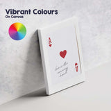 Minimalist Red Ace of Hearts Love Is The Winning Hand Typography Playing Card Canvas Wall Art Print Decor Picture Ready to Hang