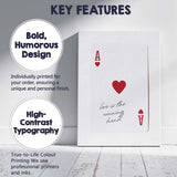 Minimalist Red Ace of Hearts Love Is The Winning Hand Typography Playing Card Canvas Wall Art Print Decor Picture Ready to Hang
